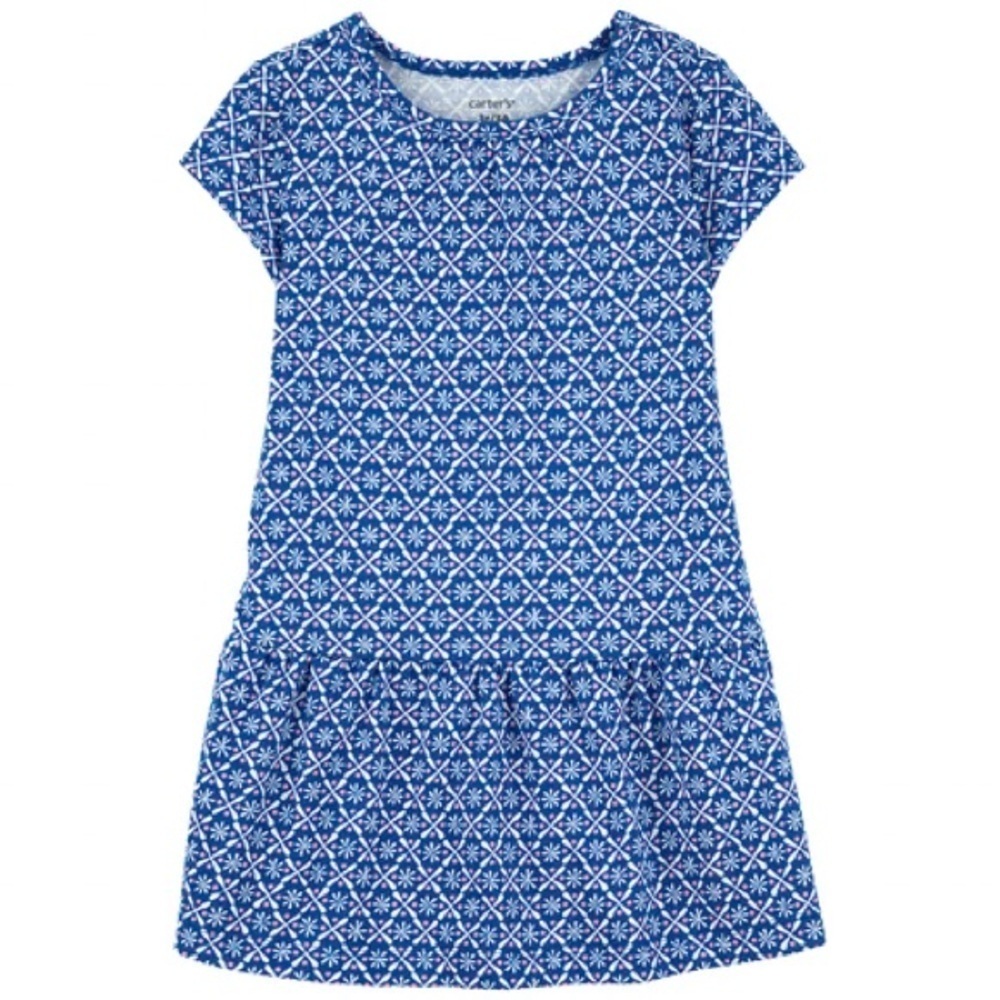 Carters toddler dress geometric print short sleeve drop waist size 4T